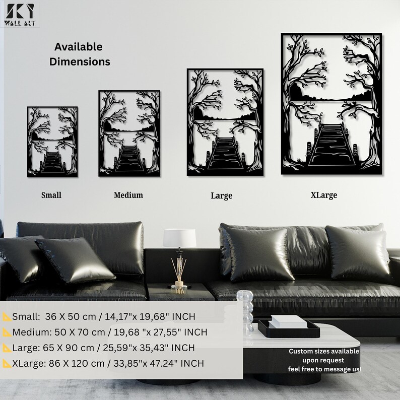 Mountain Lake Metal Wall Art: Nature Home Decor, Modern Landscape Home Art, Rustic Metal Mountain Lake Wall Art, Nature Home Wall Decor image 4