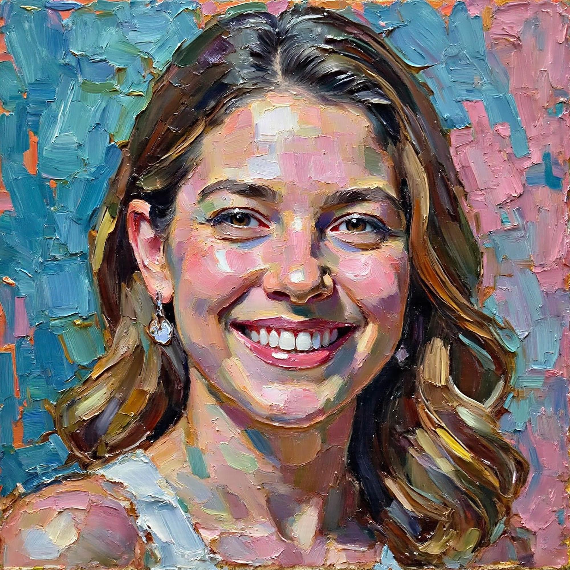 Custom Oil Portrait Painting: Thick Texture, Hand-painted From