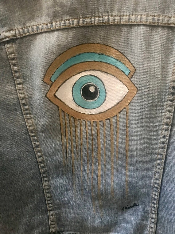 Giacca di jeans dipinta a mano Italia