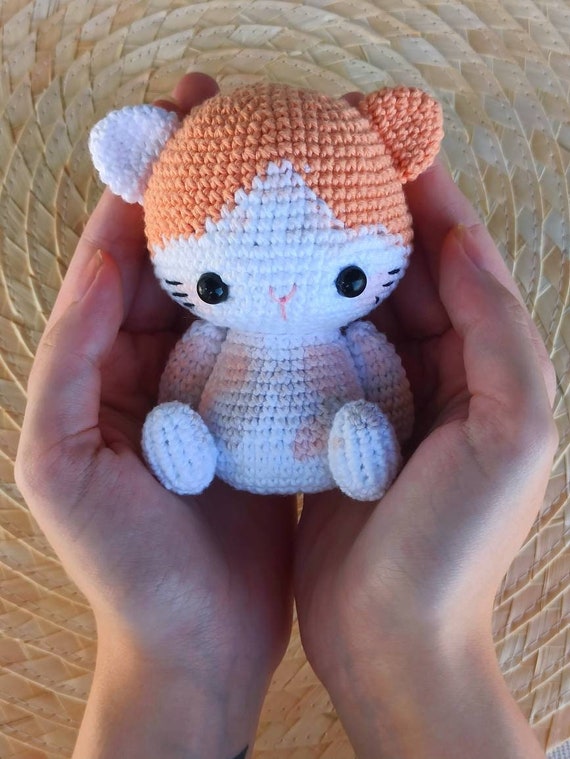 Crochet De Gato Hecho a Medida / hecho a Pedido / Gato Amigurumi / Peluches  De Ganchillo / Producto Terminado 