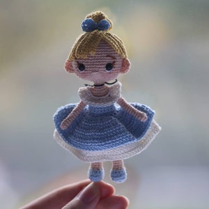 Cinderella Crochet Doll | Miniature Amigurumi | Princess Cinderella | Blonde Princess | Crochet Doll | Gift for Children | Finished Product