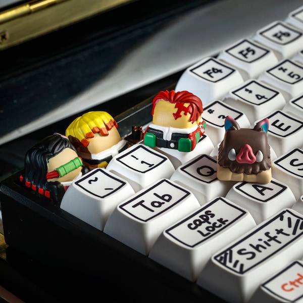 Demon Slay Keycap, Keycap Demon Anime, Anime Samurai Keycap, Slayer Demon Keycap, Anime Keycap for Mechanical Keyboard, Gift for Weeaboo