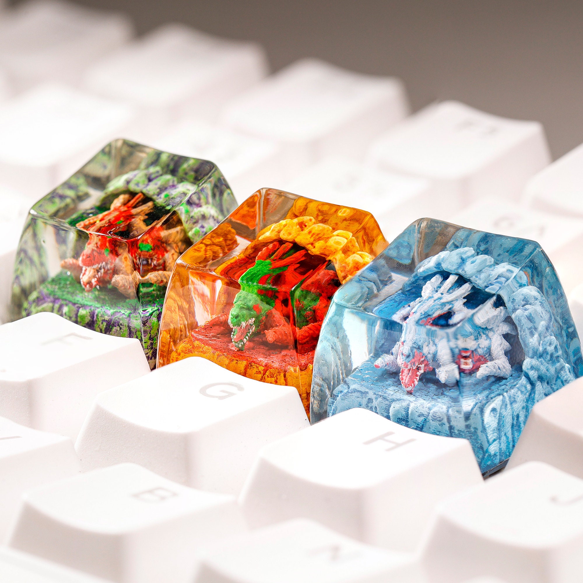 Dragon in Cave Keycap Artisan Dragon Keycap Forest Dragon Etsy