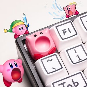 Cute Kirby Keycap, Pink Kirby Keycap, Artisan Kirby Keycap, Kirby Keycap for Mechanical Keyboard, Cute Artisan Keycap for Her