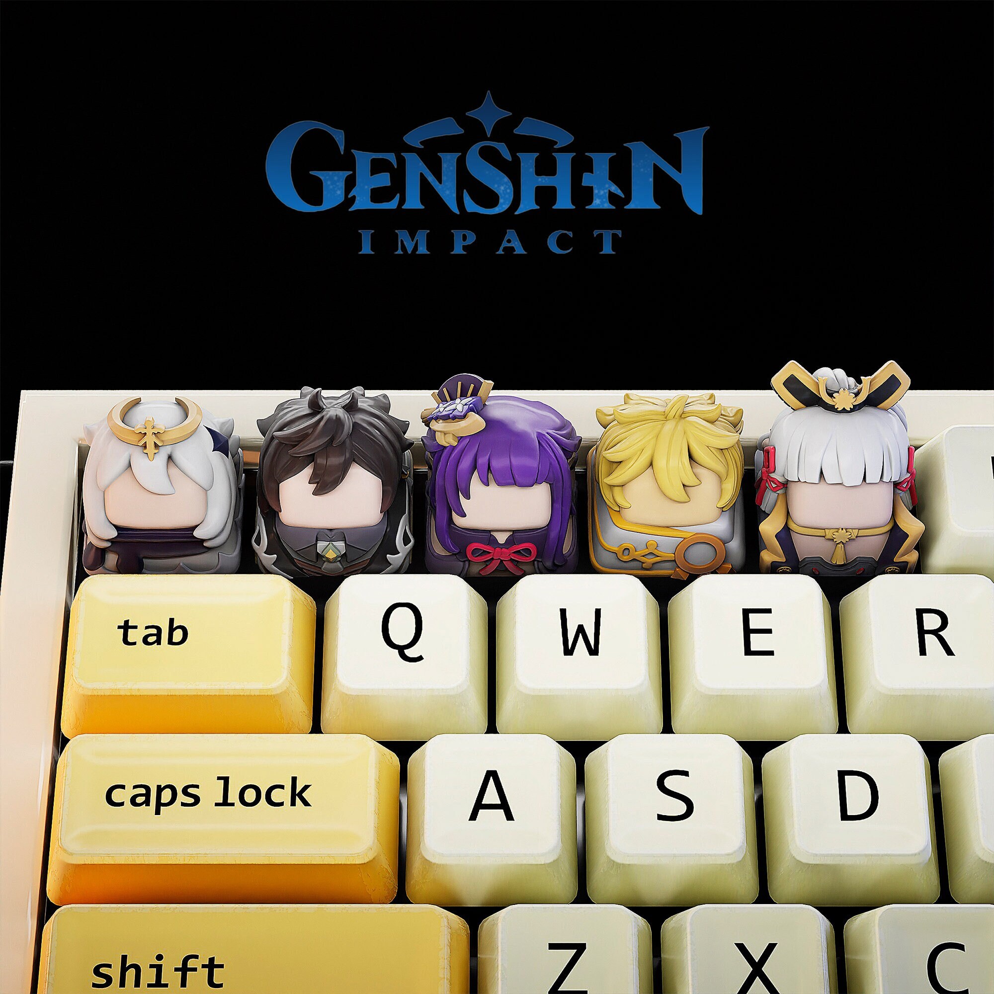 Genshin Impact Keycap Raiden Genshin Keycap Genshin Impact Etsy UK