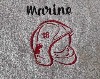 drap de bain COLLECTION POMPIER " Soldat du feu 18 " à personnaliser