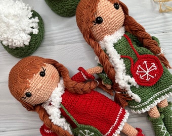 Crochet Snowflake Doll: Handmade Organic Cotton Amigurumi Toy