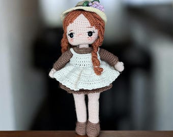 Handmade Crochet Doll: Organic Cotton Amigurumi Toy, Movable Head