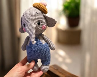 Crochet Elephant Amigurumi: Handmade Cotton Toy