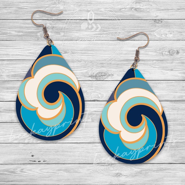 Oriental Cloud Earring, Sublimation Earring Designs Template, Earring Blanks Design, Teardrop Earring PNG, Instant Digital Download