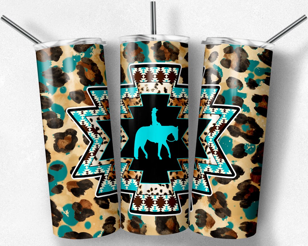 20 Oz Skinny Tumbler Sublimation Design Template Western Cowgirl ...