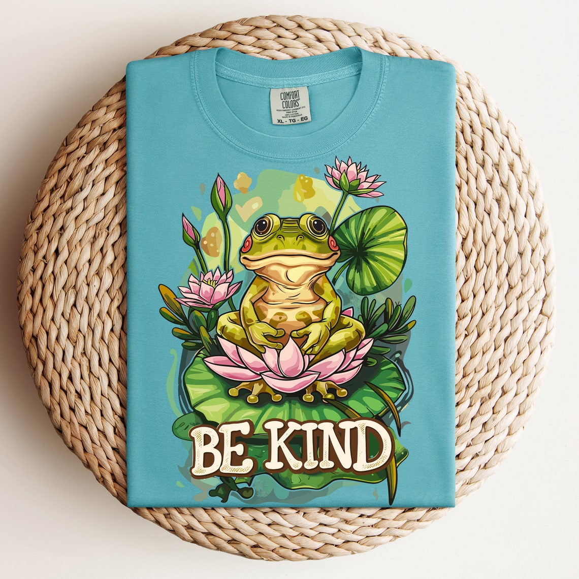 Be Kind Hippie Frog Sublimation Design: Motivational PNG (digital ...
