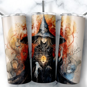 Halloween Witch Tumbler Sublimation Design: 20oz Skinny Tumbler Straight Wrap (Digital Download)
