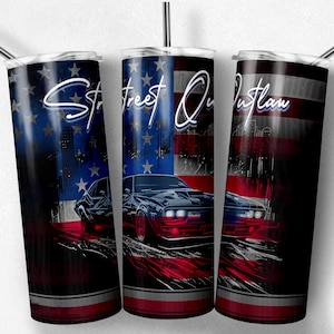 Mustang American Flag 20oz Tumbler Sublimation Design (Digital Download)