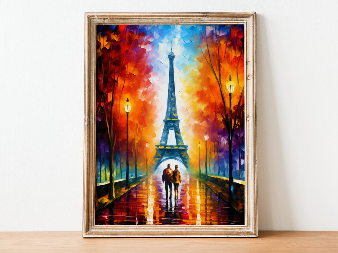 Paris at Night Printable Wall Art, Wall Art Décor, Eiffel Tower Wall ...
