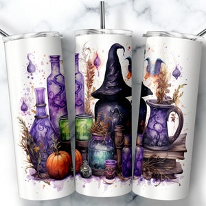 Halloween Witch Tumbler Sublimation Design: 20 oz Skinny Tumbler (Digital Download)