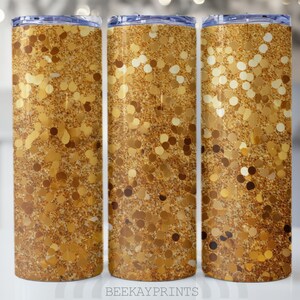 20 oz Skinny Tumbler Sublimation Design Template Gold Glitter Pattern Tumbler Straight Wrap Digital Download PNG