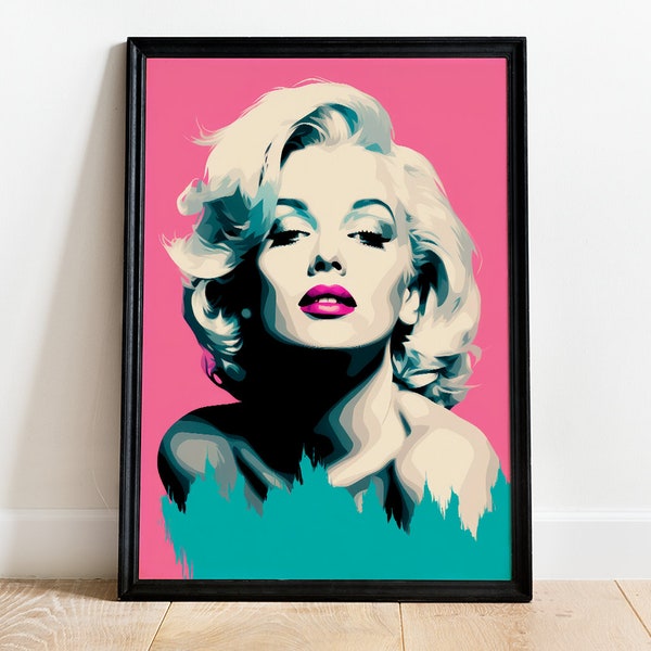 Marilyn Monroe POP Art Printable Wall Art, Wall Art Décor, Modern Wall Art, Large Format Digital Download, PNG JPG Files