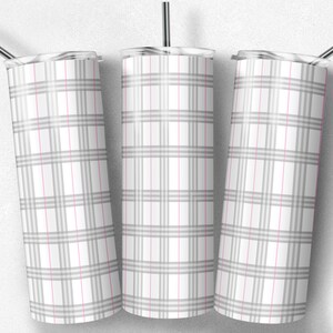 20 oz Skinny Tumbler Sublimation Design Template White Pink Tumbler Straight Wrap Digital Download PNG