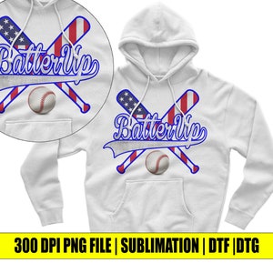 American Flag Baseball PNG: Batter Up Design (Digital Download)