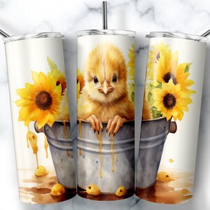 20 oz Skinny Tumbler Sublimation Design Template Baby Chick Tumbler Straight Wrap Digital Download PNG