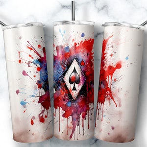 Plantilla de diseño de sublimación para vaso delgado de 20 oz, diseño de tarjeta de pala, envoltura recta, descarga digital PNG