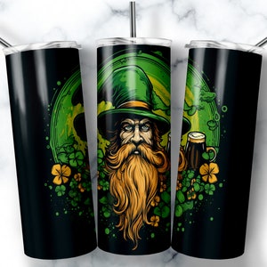 Diseño de sublimación para vaso de cerveza Leprechaun de 20 oz (descarga digital)