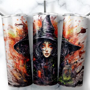 Halloween Witch Tumbler Sublimation Design: 20oz Skinny Tumbler (Digital Download)