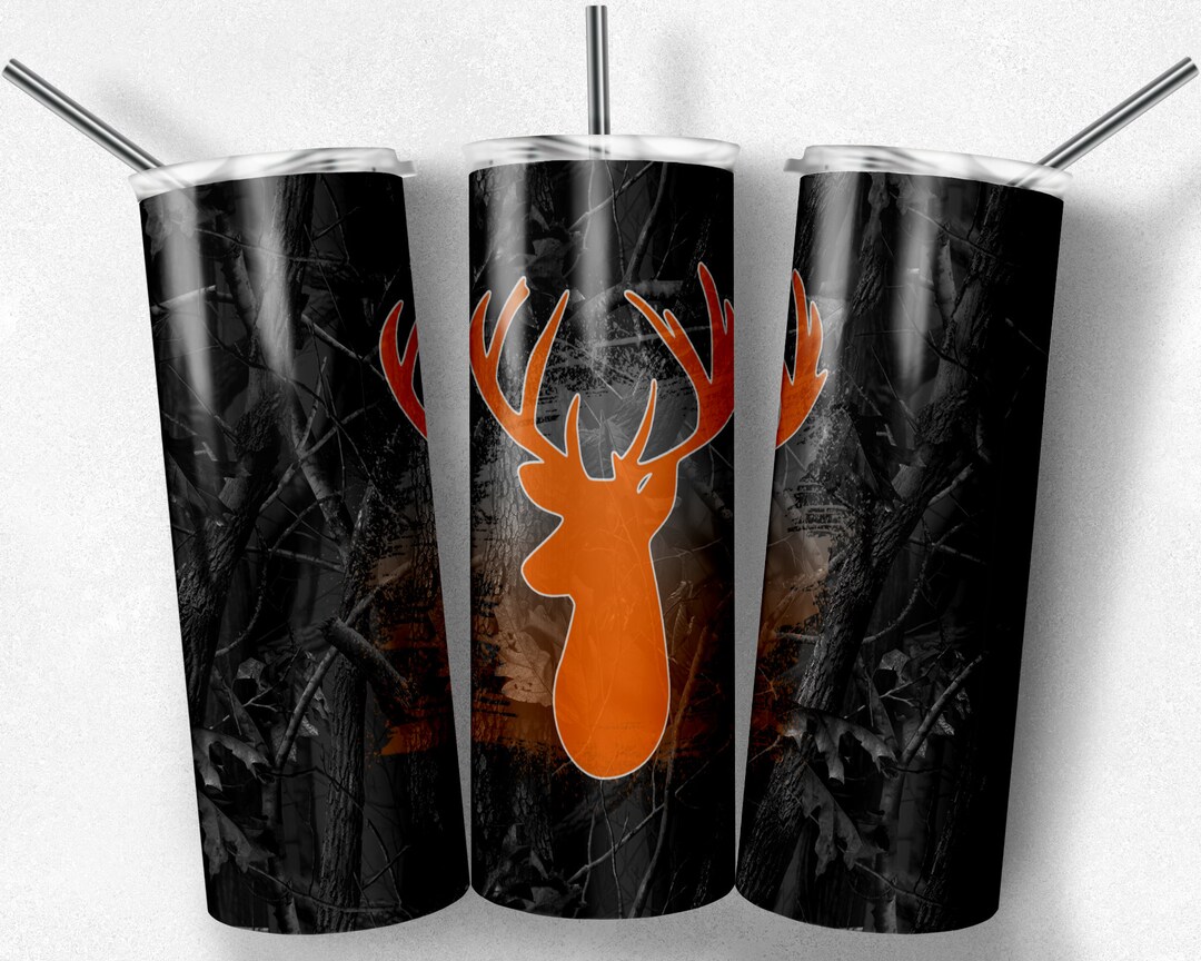 20 Oz Skinny Tumbler Sublimation Design Template Deer Skull Camo ...