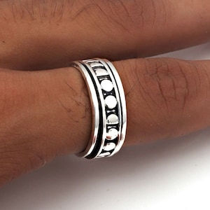 Sun Ring Worry Ring Meditation Ring Sun Moon Ring Handmade Ring 925 Sterling Silver Ring Gift For Her Anxiety Ring Personalised Women Ring