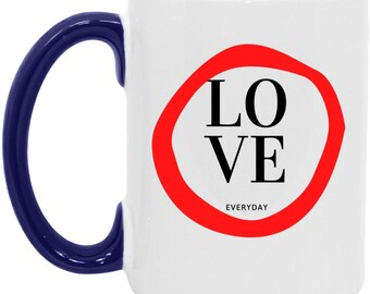 Giftable Love Design Mok, 15 oz. Kleurrijk cadeau, koffiemok, theekopje voor moeder, verjaardagscadeau, vakantiecadeau, gastvrouw, vriend cadeau, uniek cadeau