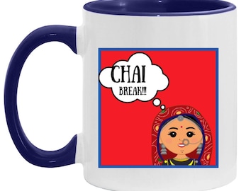 Theekopje, koffiemok-11 oz Bollywood stijl-Indiase Desi stijl Chai theekopje-cadeau voor vakantie, verjaardag, uniek cadeau idee