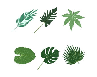 Tropical Leaves SVG Digital Instant Download for Cricut, Silhouette