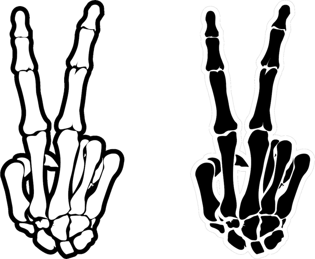 Peace Skeleton Hand SVG Digital Instant Download for Cricut, Silhouette