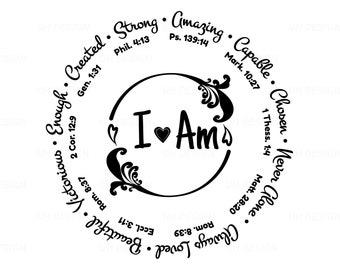I am Inspiration Bible Verse SVG Digital Instant Download for Cricut, Silhouette