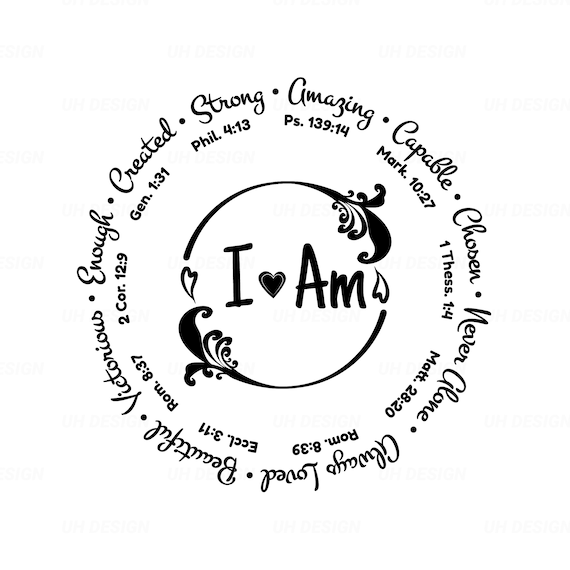 I am Inspiration Bible Verse SVG Digital Instant Download for Cricut, Silhouette