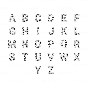 Cow Alphabet Letters Characters Name Pattern SVG Digital Instant Download for Cricut, Silhouette