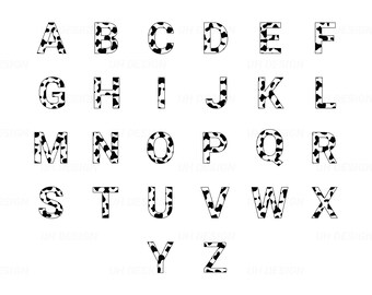 Cow Alphabet Letters Characters Name Pattern SVG Digital Instant Download for Cricut, Silhouette