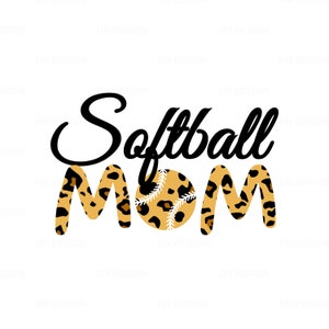 Leopard Mom Softball SVG Digital Instant Download for Cricut, Silhouette