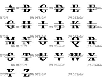 Split Monogram Alphabet SVG Digital Instant Download for Cricut, Silhouette