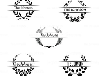 Family Name Monogram Floral Round Flower Frame For Engraving SVG Digital Instant Download for Cricut, Silhouette