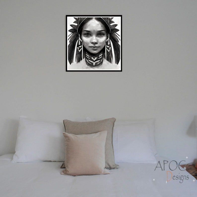 Woman Face Illustration Print Woman Face Portrait Wall Art Etsy