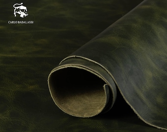 Badalassi Carlo - Wax - Oliva 1.6-1.9mm, Squared Shoulder, Vegetable Tanned Leather, Italian Genuine Cowhide