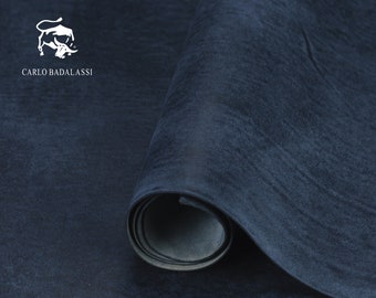Badalassi Carlo - Pueblo - Navy 1.4-1.6mm, Squared Shoulder, Vegetable Tanned Leather, Italian Genuine Cowhide