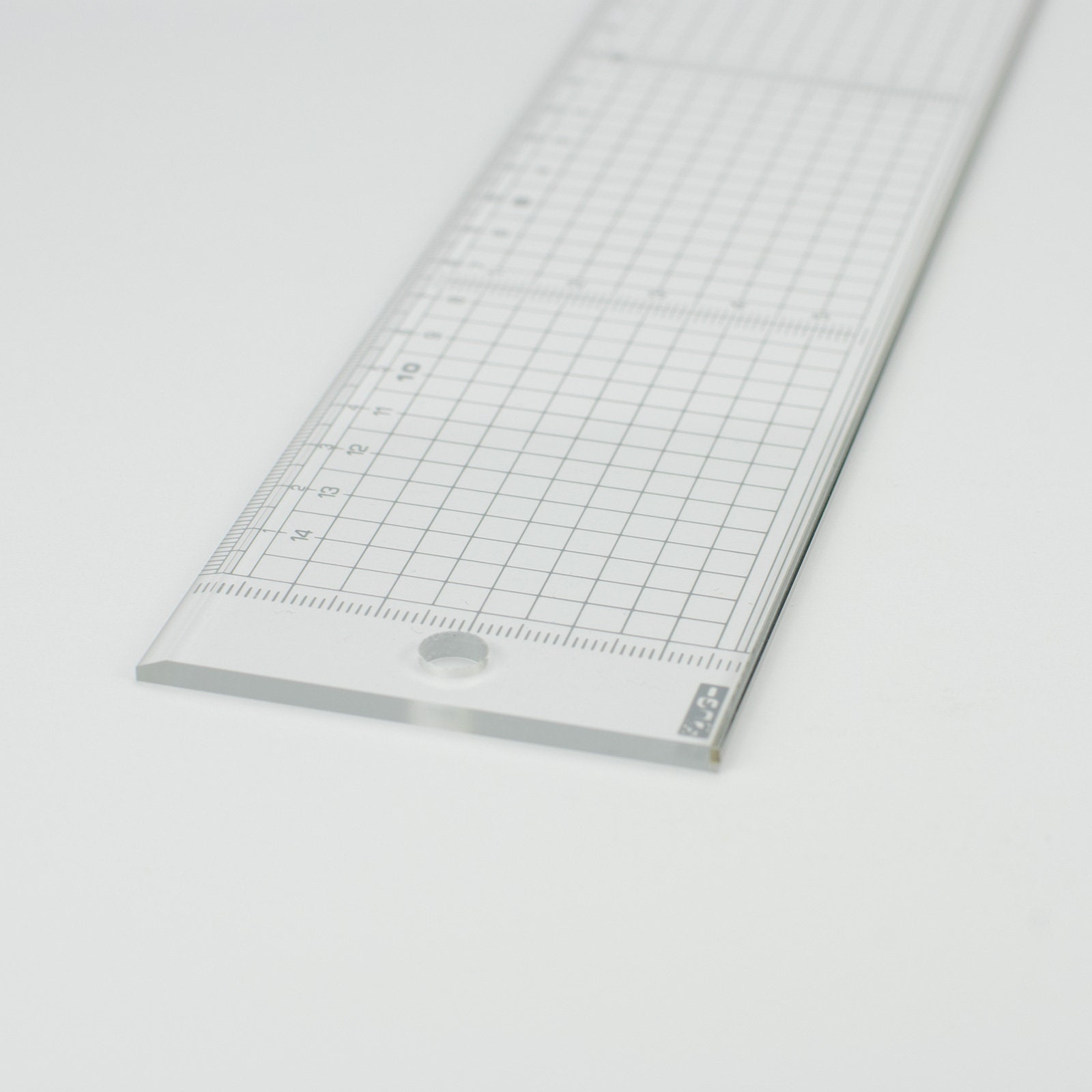 Leathercraft 30cm Japanese Transparent Measure Ruler with Metal, Craft Leather, Cut Sewing