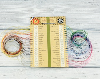 Fil au Chinois Waxed Linen Thread  Sample Card 44 colors &quot;Lin Cable&quot; Made in France