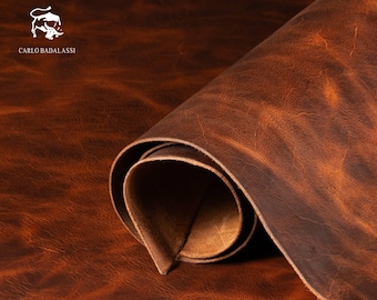 Badalassi Carlo - Wax - Cognac 1.6-1.9mm, Squared Shoulder, Vegetable Tanned Leather, Italian Genuine Cowhide