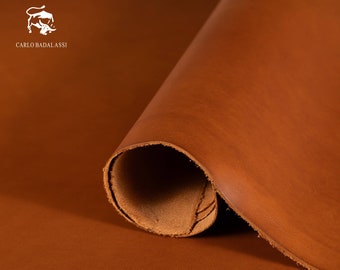 Badalassi Carlo - Minerva Smooth - Cognac 1.2-1.4mm, Squared Shoulder, Vegetable Tanned Leather, Italian Genuine Cowhide