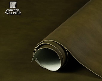 Italian Buttero Vegetable Tanned Leather – Walpier, Olive 19, 1.2–1.4mm