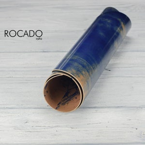 Rocado Marmoriert - Blau, Muschel Cordovan, Pflanzlich gegerbtes Leder, italienisches Leder